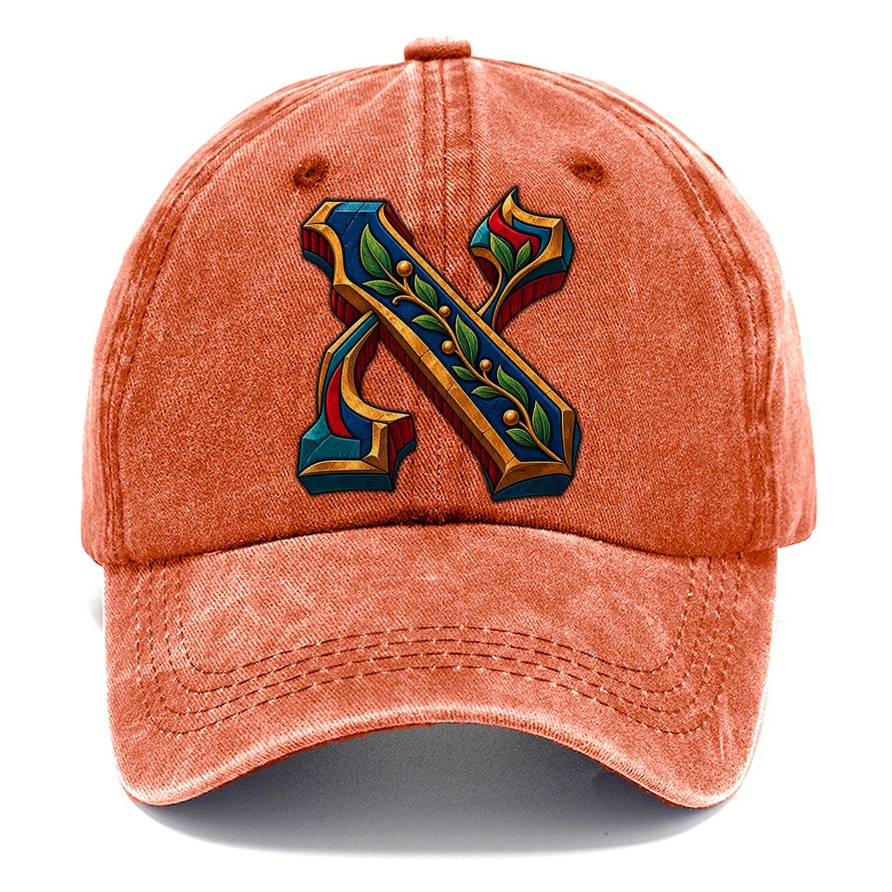 Aleph Letter Monogram Judaism Heritage Classic Cap – Terracotta Clay
