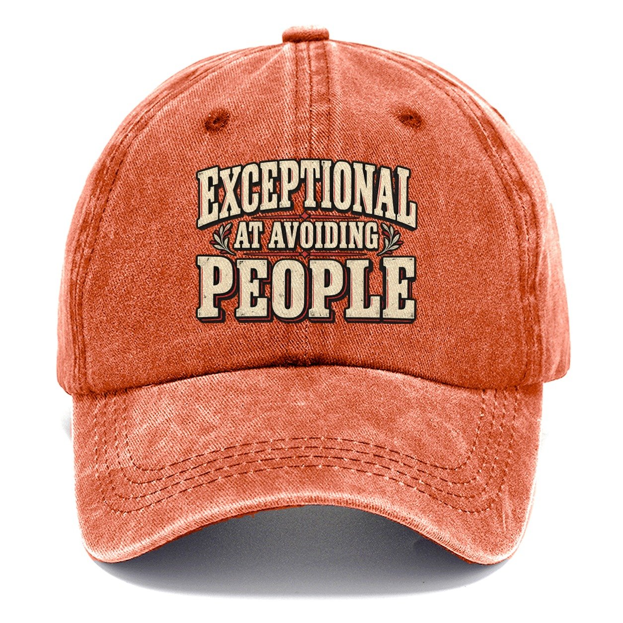 Exceptional At Avoiding People American Wit Classic Cap – Terracotta Clay