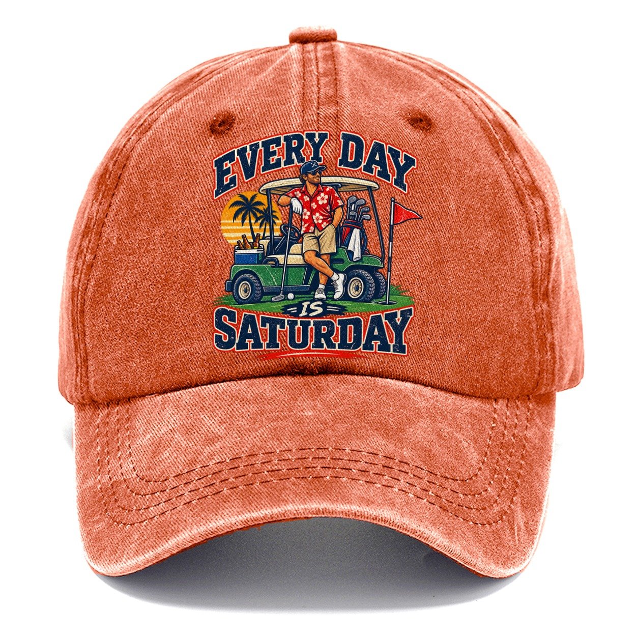 Every Day Is Saturday Golf Life Classic Cap – Terracotta Clay