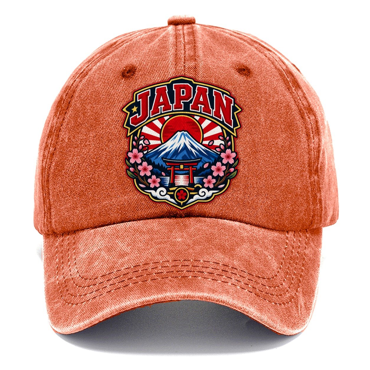 Japan Retro Badge Country Logos Classic Cap – Terracotta Clay