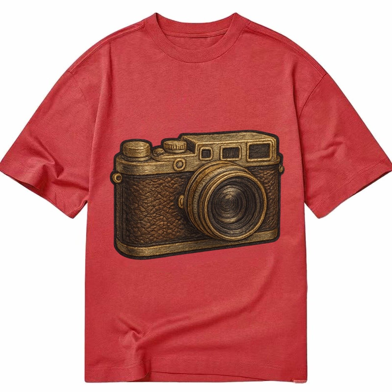 Film Camera Vintage 35mm Camera With Leather And Chrome Classic T-shirt – Red