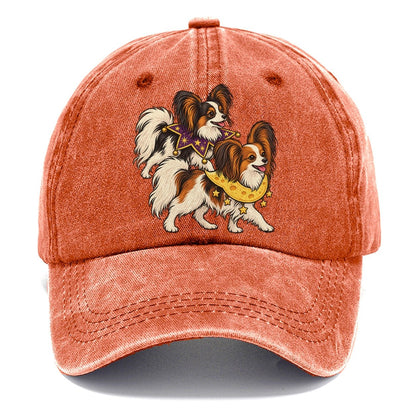 2 Papillons In Halloween Costumes Hdp 26 Parade Lineup Halloween Dog Parade Classic Cap – Terracotta Clay