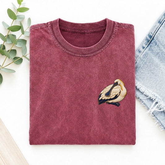 Spoonbill Shoulder Rest Left Chest Thread Signatures II Left Chest Vintage T-shirt – Raspberry