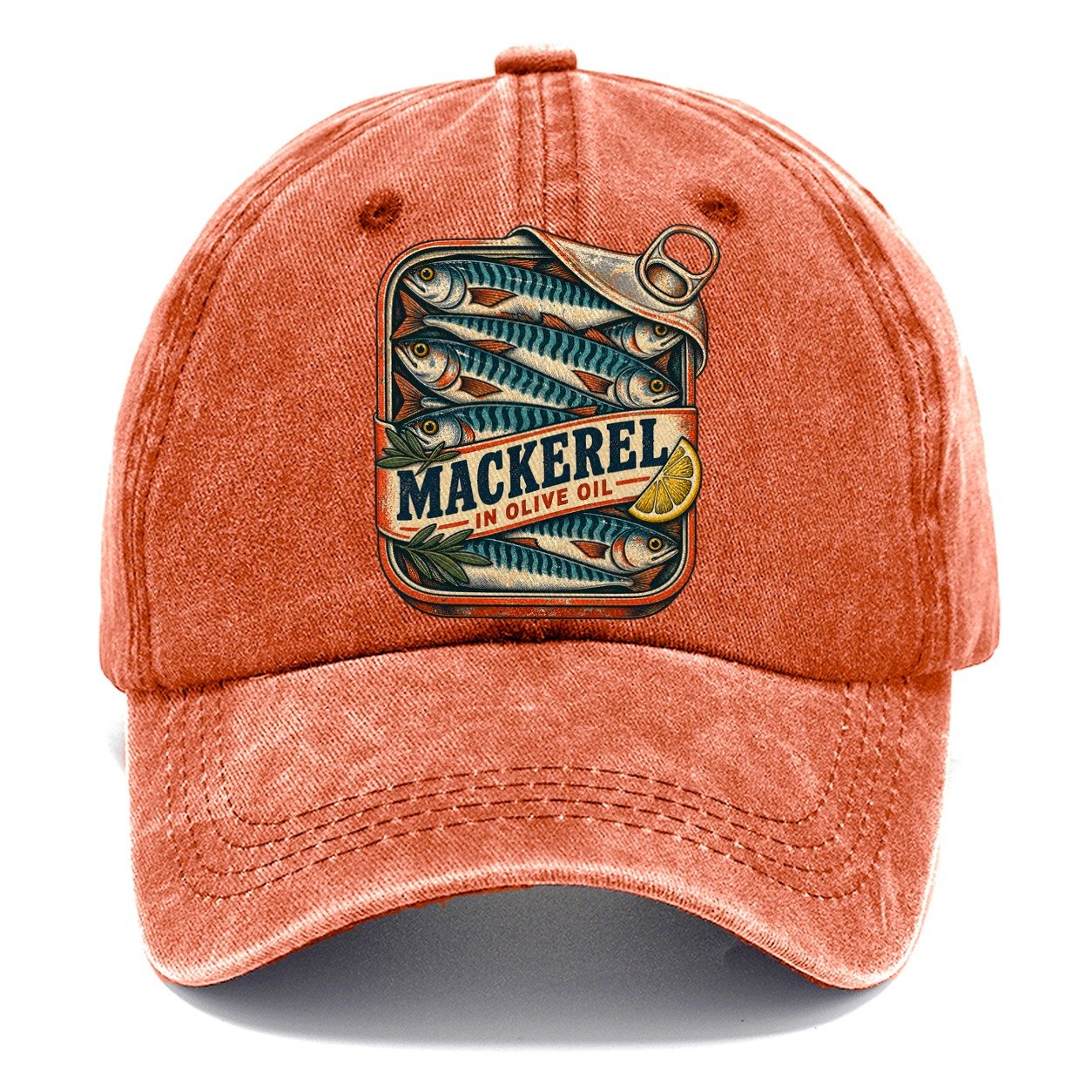 Mackerel Tin Stack Fishing Club Classic Cap – Terracotta Clay