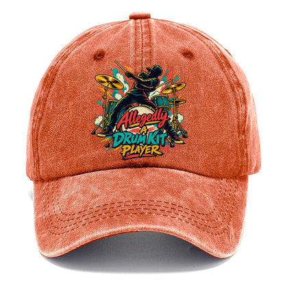 Allegedly A Drum Kit Player Music Instruments Classic Cap – Terracotta Clay