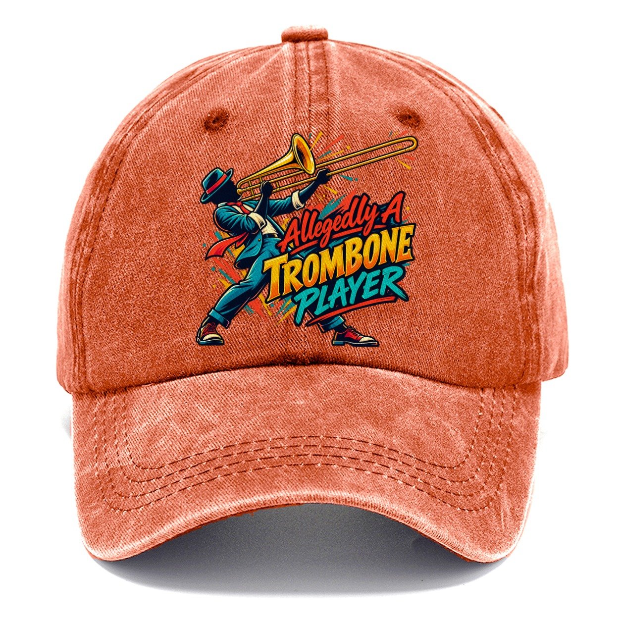 Allegedly A Trombone Player Music Instruments Classic Cap – Terracotta Clay