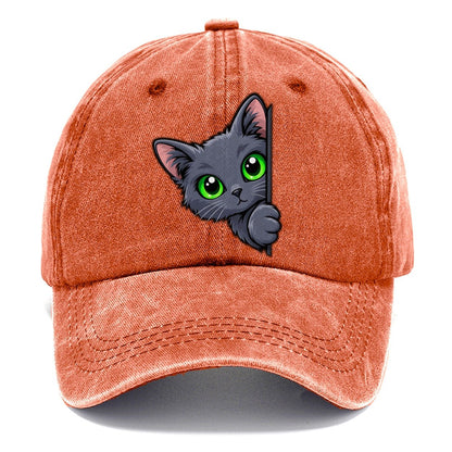 Russian Blue Side Peek Peeking Cats Classic Cap – Terracotta Clay