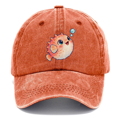 Pufferfish Bubble Bounce Sea Sprite Classic Cap – Terracotta Clay