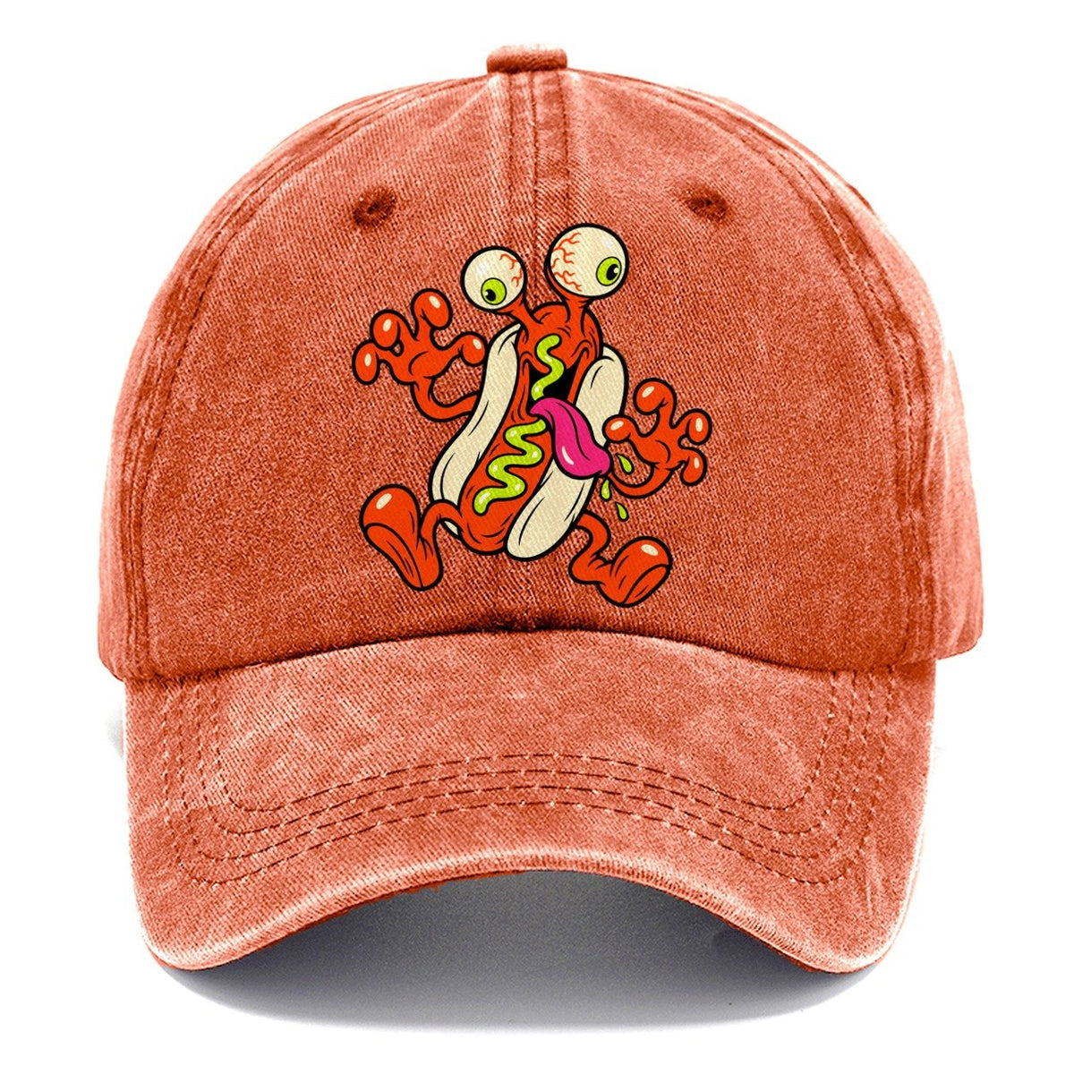 Bug Eyed Hot Dog Crazy Styles Classic Cap – Terracotta Clay