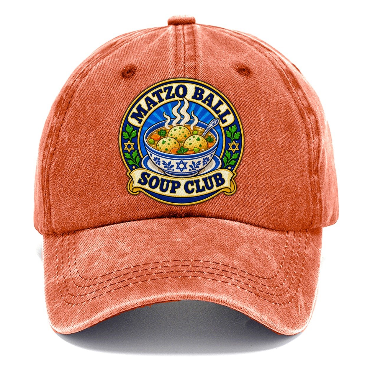 Matzo Ball Soup Club Judaism Heritage Classic Cap – Terracotta Clay