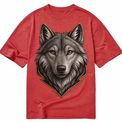 Wolf Totem Spirit Animal Silver Gray Thread Loyalty And Stre Classic T-shirt – Red