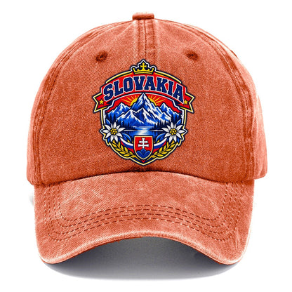 Slovakia Retro Badge Country Logos Classic Cap – Terracotta Clay