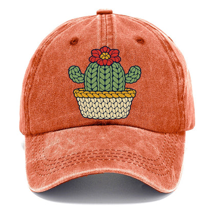 Crocheted Cactus Yarn Crafts Classic Cap – Terracotta Clay