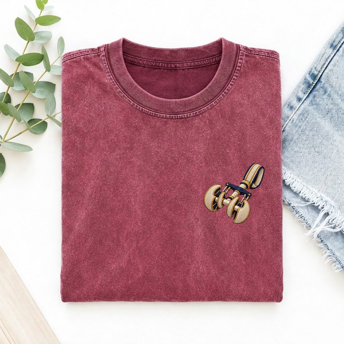 Climbing Cam Four Lobes Left Chest Thread Signatures II Left Chest Vintage T-shirt – Raspberry