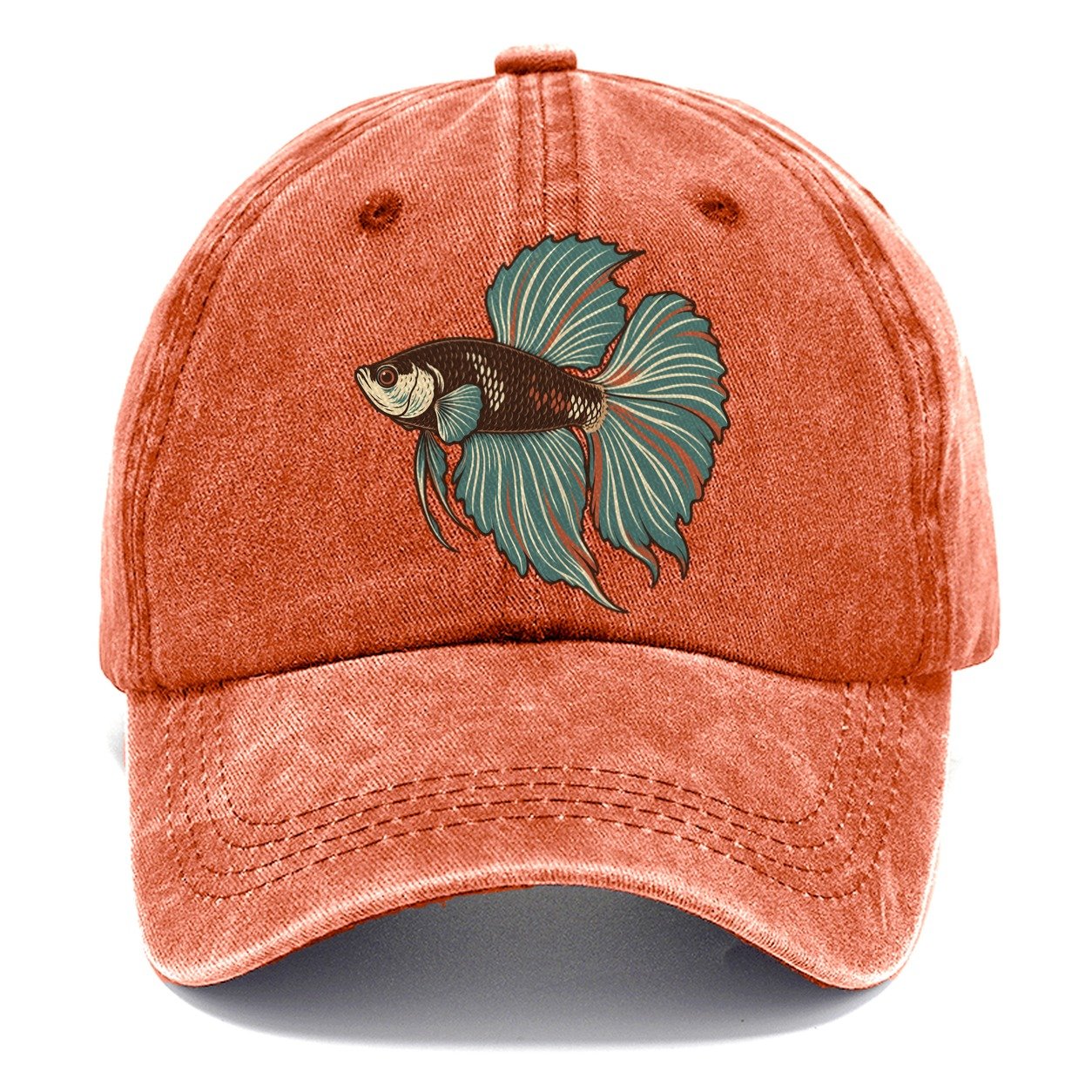 Betta Fin Silhouette Aquarium Keeping Classic Cap – Terracotta Clay