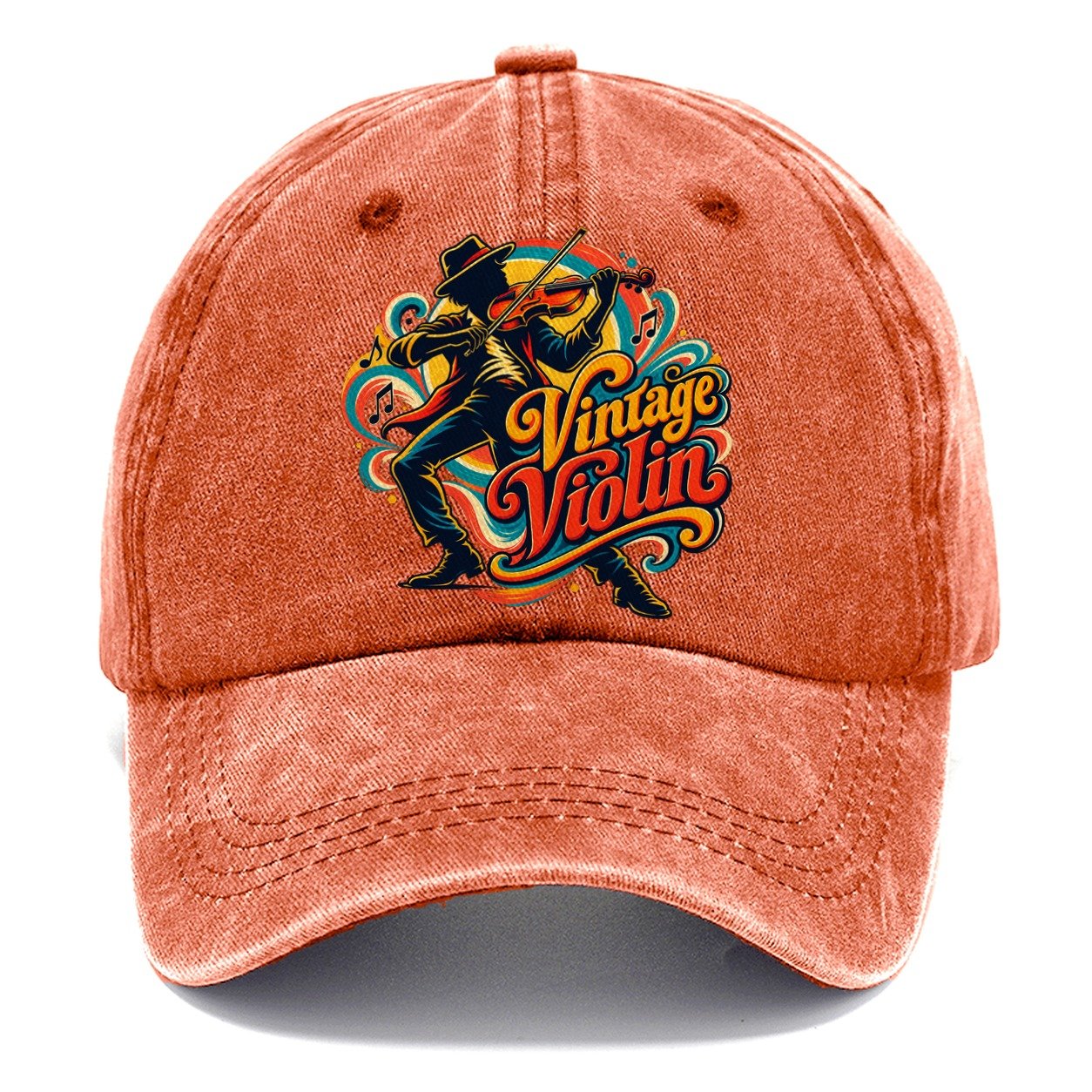 Vintage Violin Music Instruments Classic Cap – Terracotta Clay