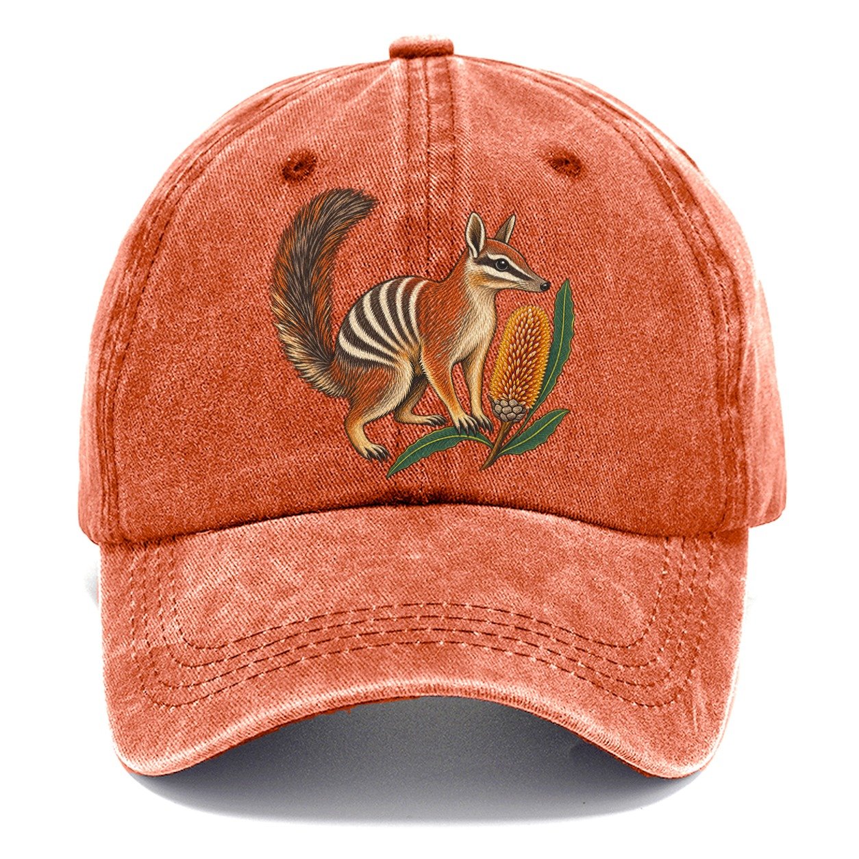 Numbat And Banksia Cones Australia Cultural Icons Classic Cap – Terracotta Clay