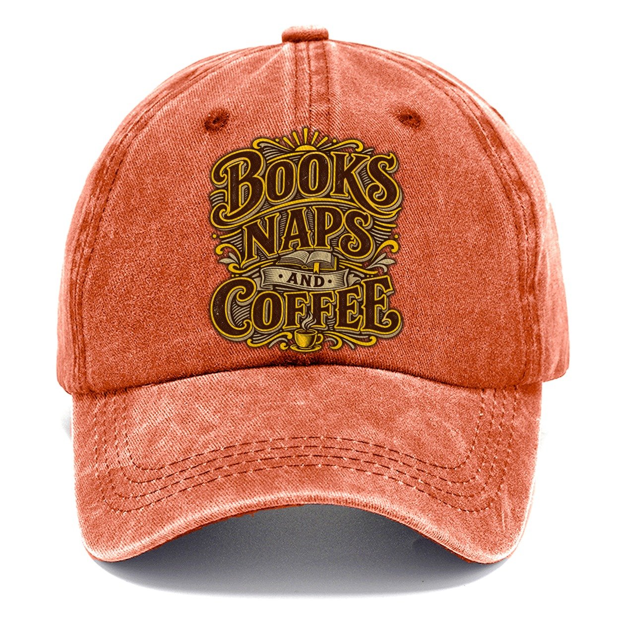 Books Naps And Coffee Retired Living Classic Cap – Terracotta Clay