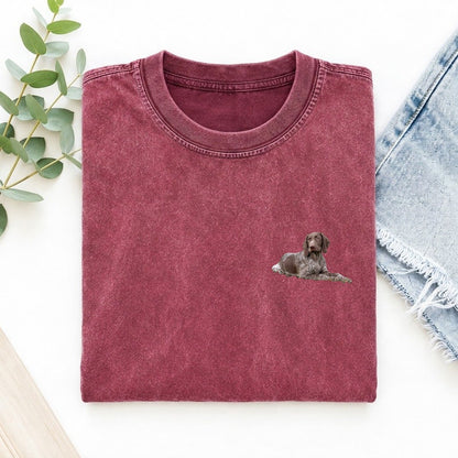 German Shorthaired Pointer Left Chest Vintage T-shirt – Raspberry