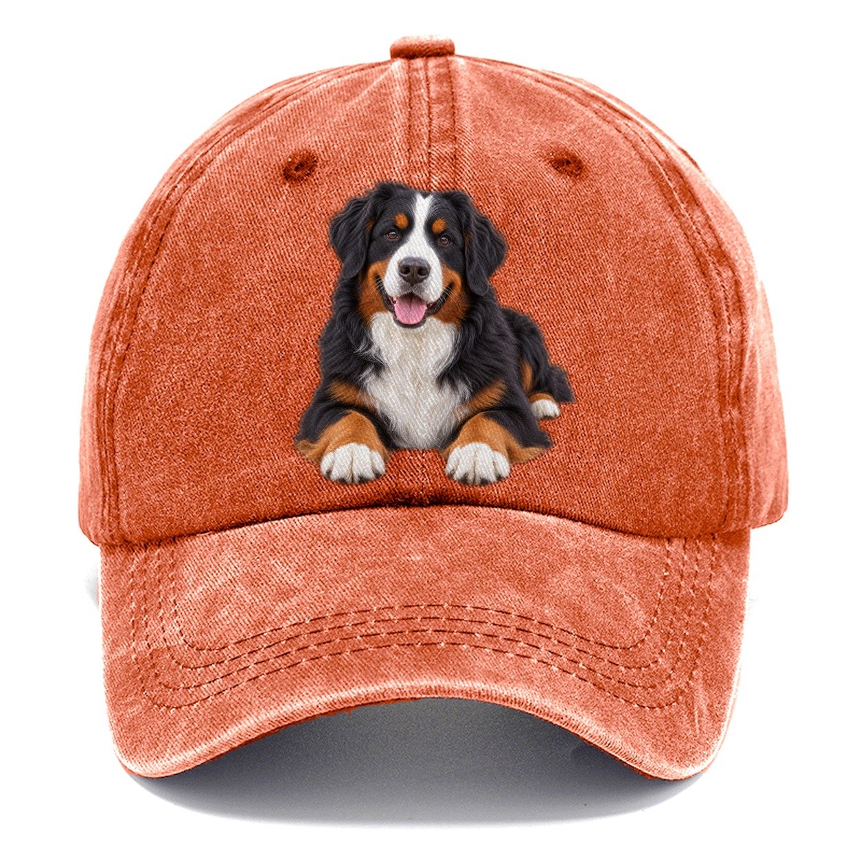 Bernese Mountain Dog Lying Down Top Breeds Classic Cap – Terracotta Clay