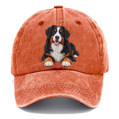 Bernese Mountain Dog Lying Down Top Breeds Classic Cap – Terracotta Clay