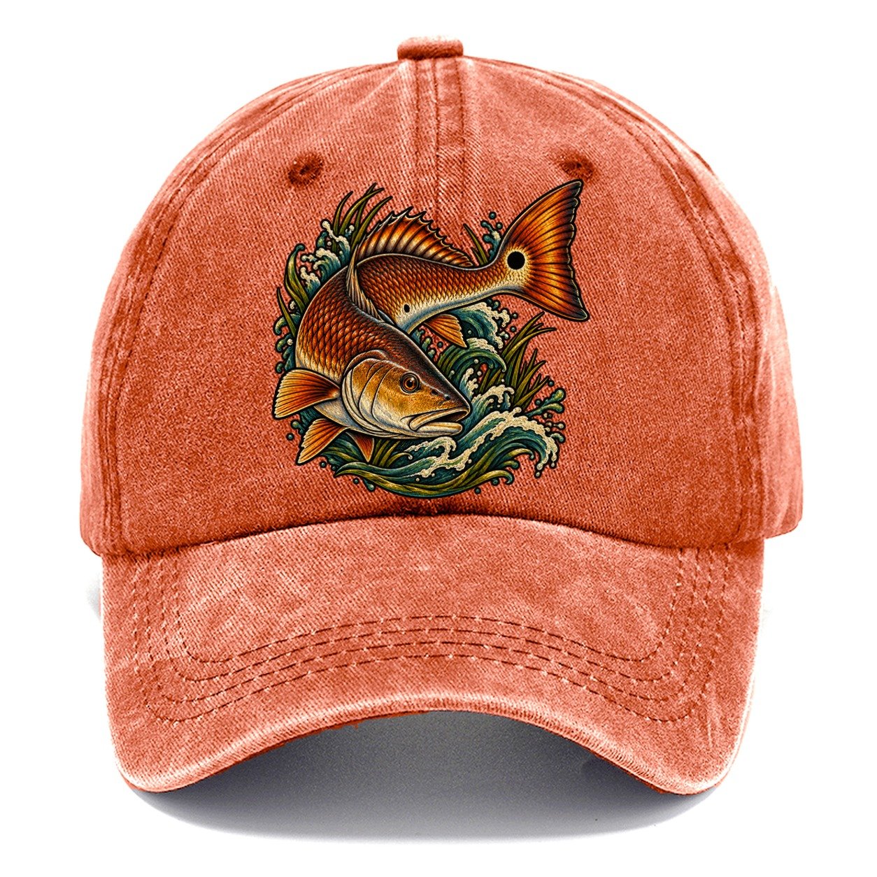 Redfish Tail Spot Fishing Club Classic Cap – Terracotta Clay