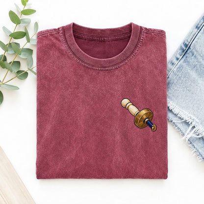 Wheel Marking Gauge Left Chest Vintage T-shirt – Raspberry