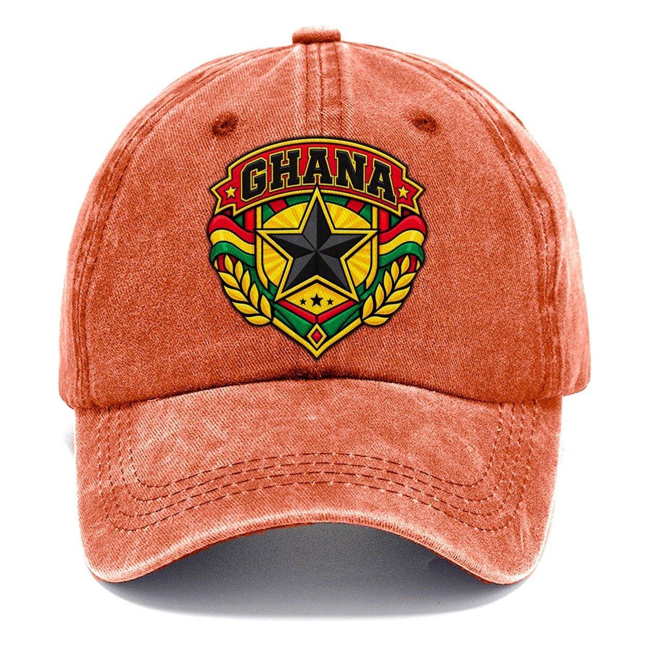 Ghana Retro Badge Country Logos Classic Cap – Terracotta Clay