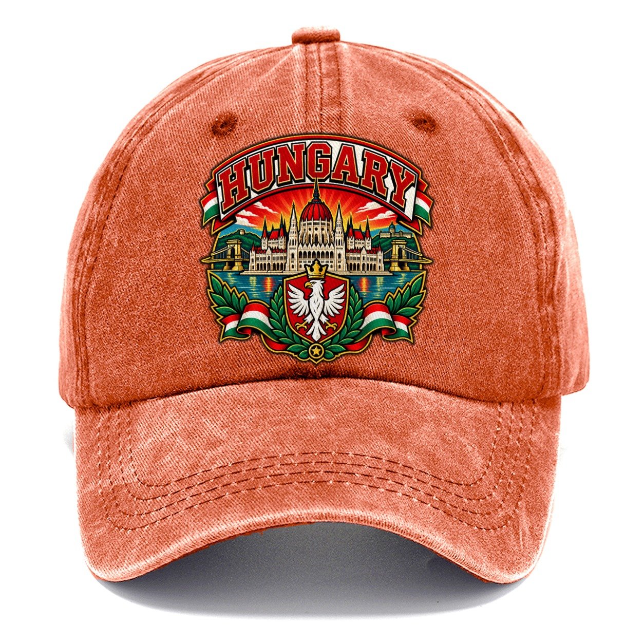 Hungary Retro Badge Country Logos Classic Cap – Terracotta Clay