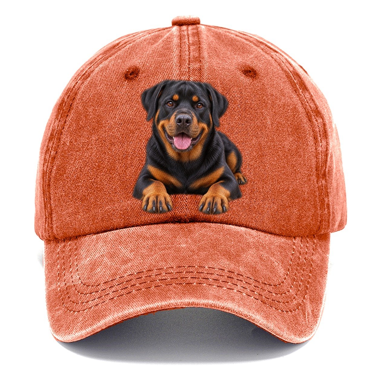 Rottweiler Lying Down Top Breeds Classic Cap – Terracotta Clay