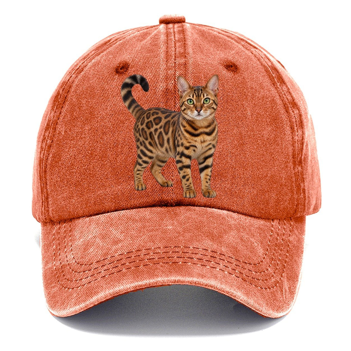Bengal Standing Three Quarter Realistic Cat Portrait Classic Cap – Terracotta Clay