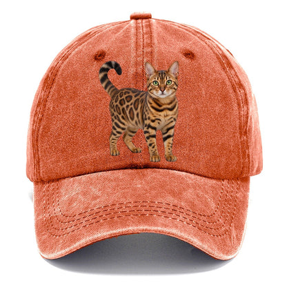 Bengal Standing Three Quarter Realistic Cat Portrait Classic Cap – Terracotta Clay