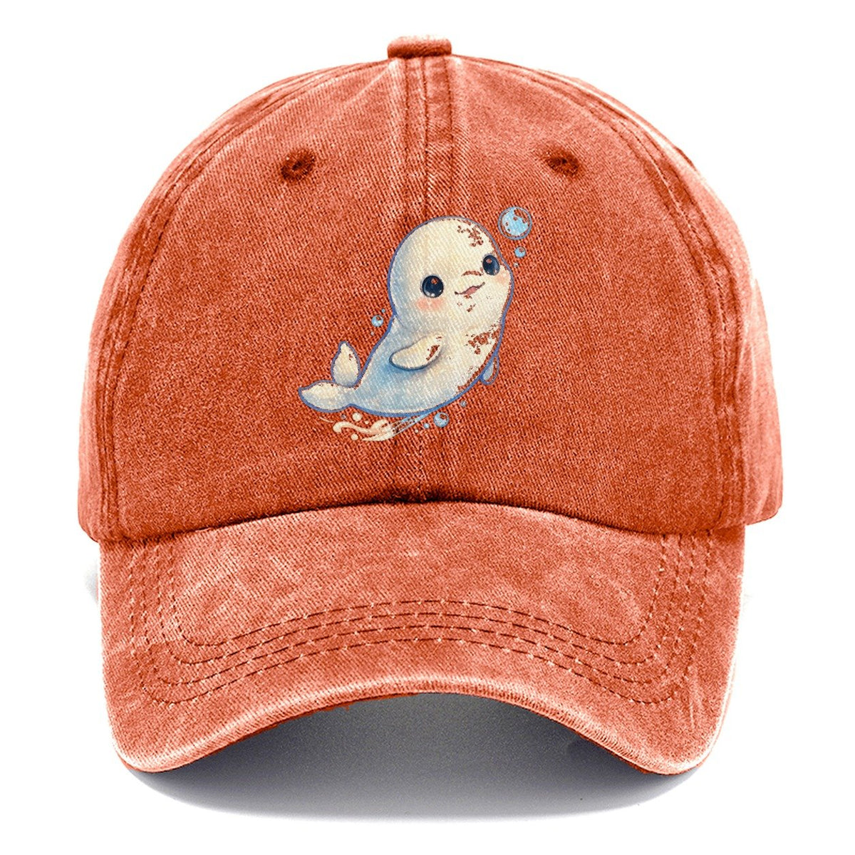 Beluga Whale Bubble Rise Sea Sprite Classic Cap – Terracotta Clay