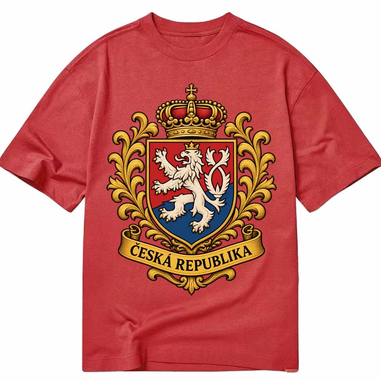 Czech Republic Lion Classic T-shirt – Red