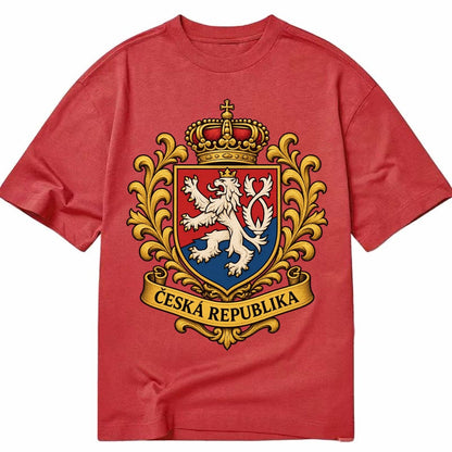 Czech Republic Lion Classic T-shirt – Red