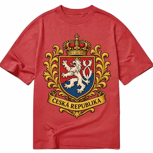 Czech Republic Lion Classic T-shirt – Red