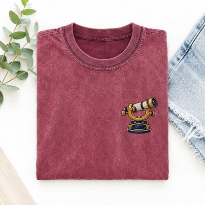 Theodolite Sightline Left Chest Vintage T-shirt – Raspberry