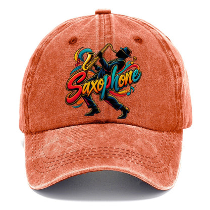 Saxophone Wordmark Music Instruments Classic Cap – Terracotta Clay