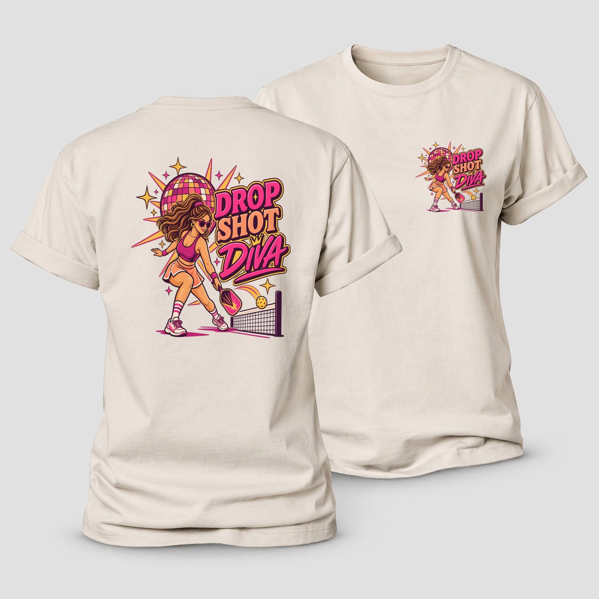 Drop Shot Diva Pickleball Life Women's Cotton T-Shirt – Sand