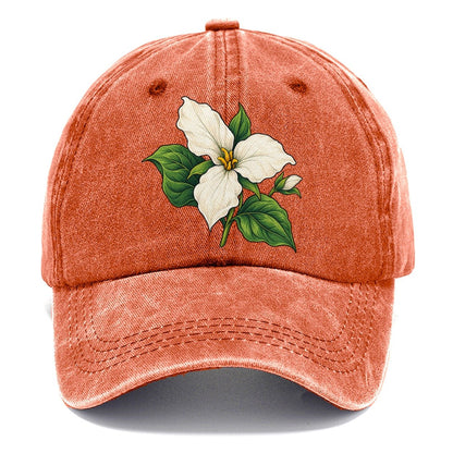 Ontario White Trillium Bloom Canada Cultural Icons Classic Cap – Terracotta Clay