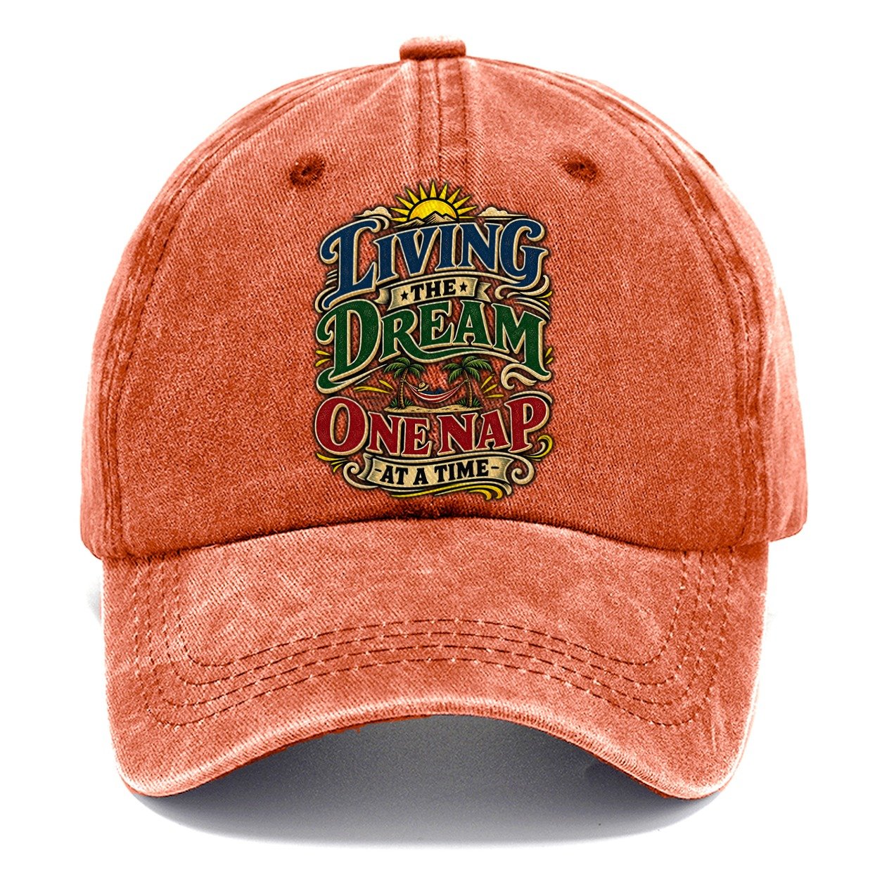 Living The Dream One Nap At A Time Retired Living Classic Cap – Terracotta Clay