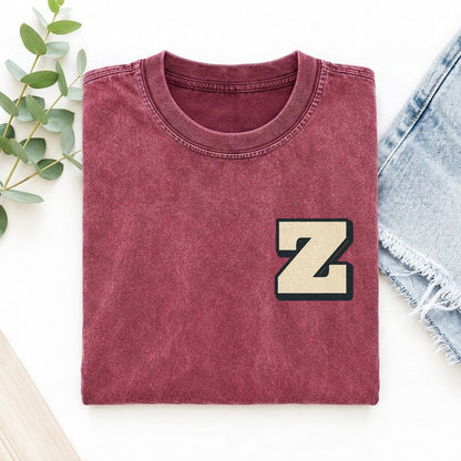 Initial Z Left Chest Vintage T-shirt – Raspberry
