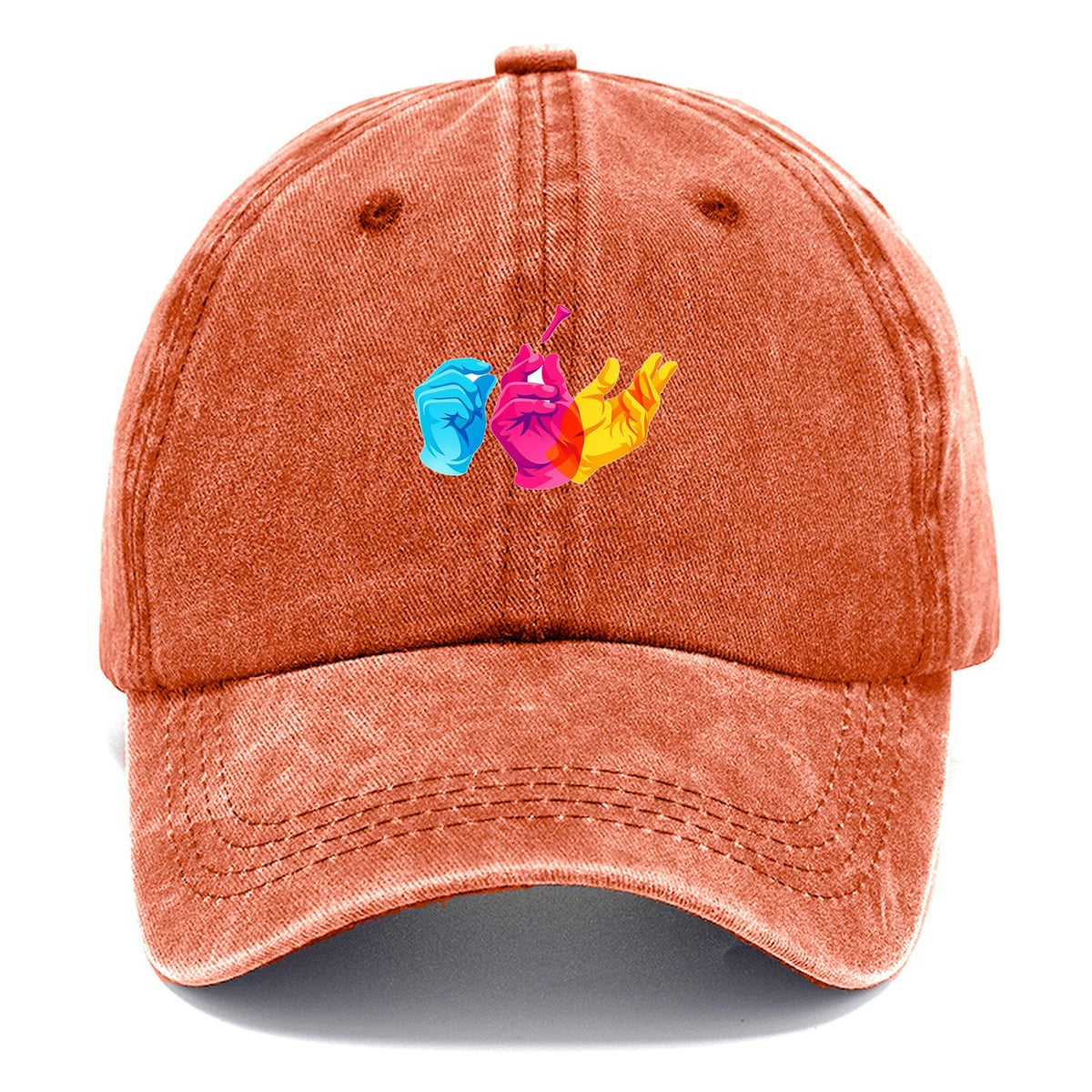 Golf Tee Hand Signs Classic Cap – Terracotta Clay
