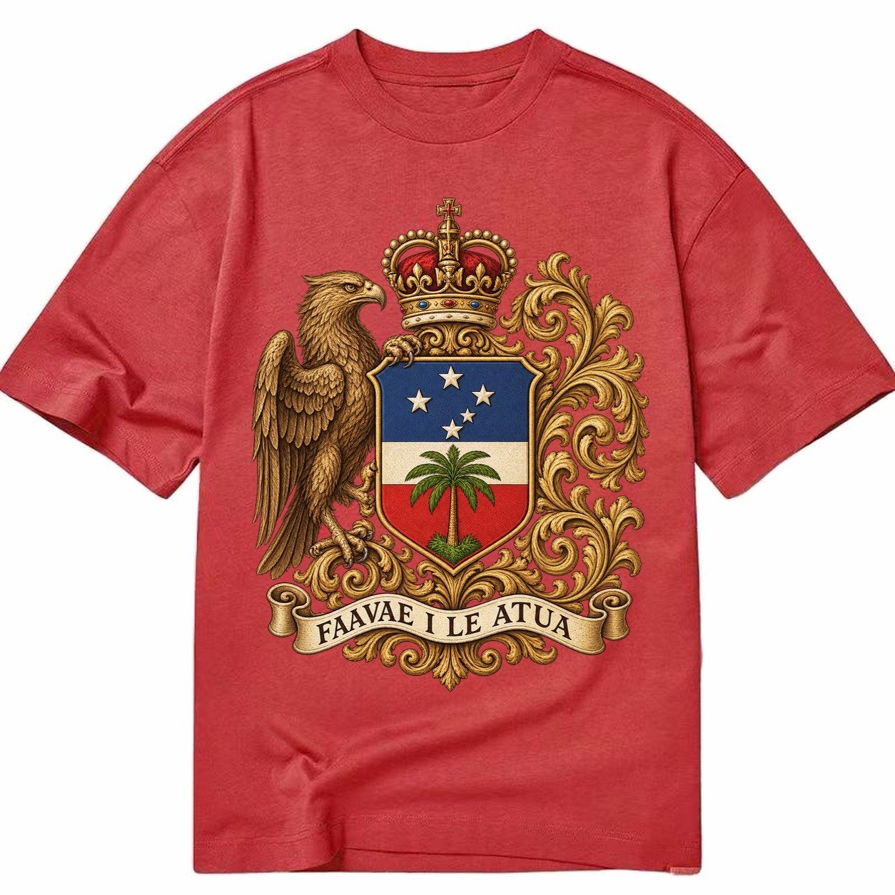 South Africa Springbok Emblem Springbok With Protea Green Go Classic T-shirt – Red