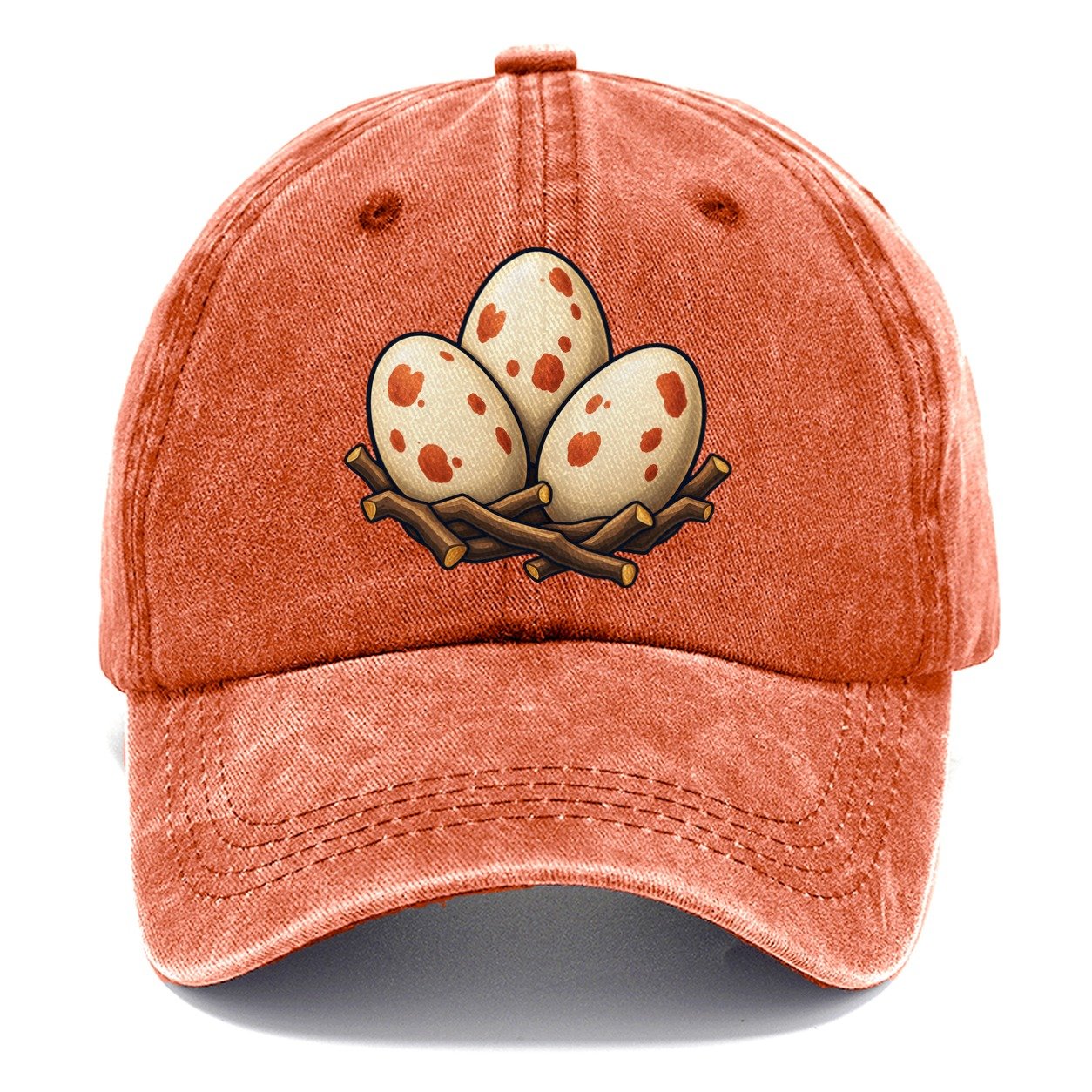 Nest Of Three Eggs Birdwatching Classic Cap – Terracotta Clay