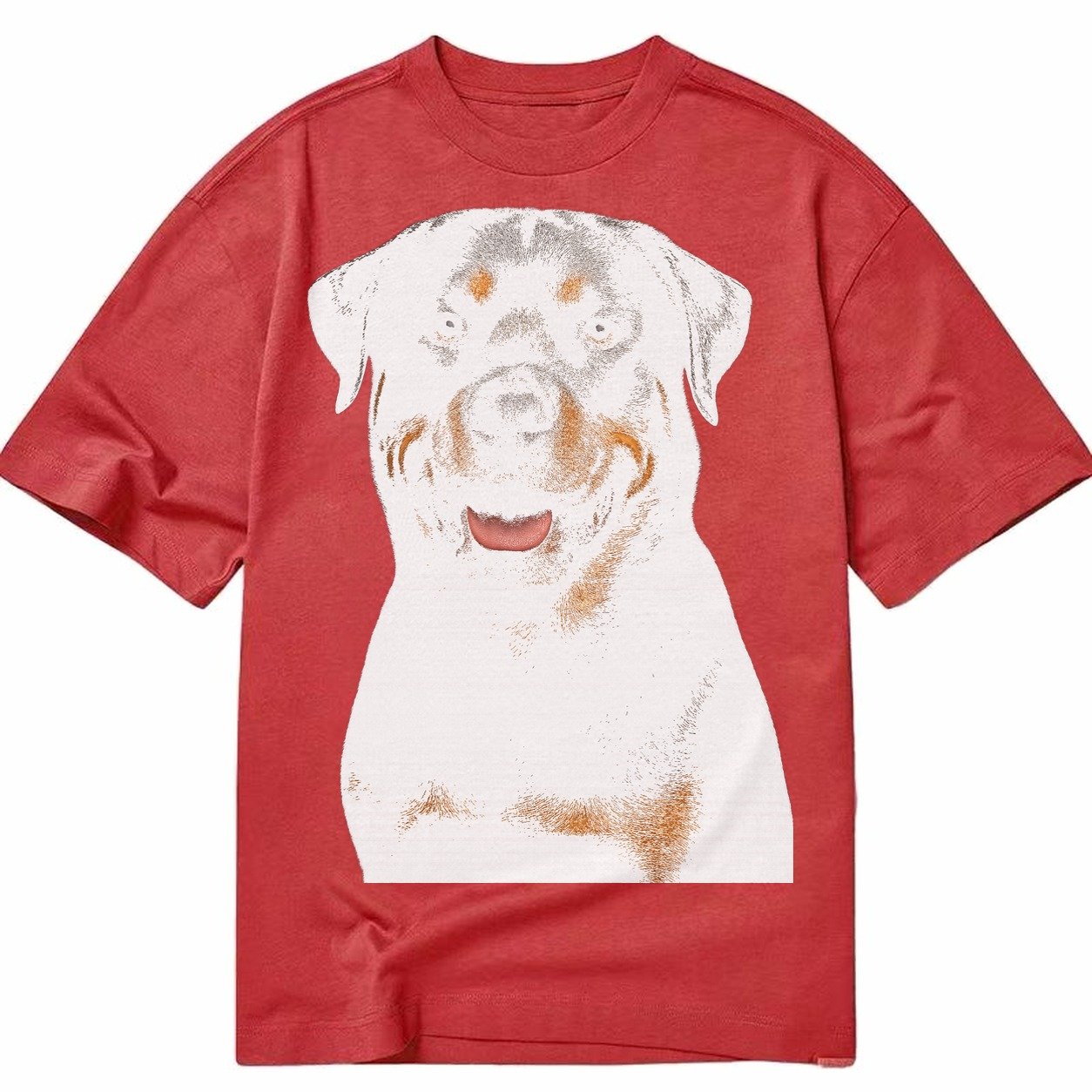 Rottweiler Powerful Guardian Classic T-shirt – Red
