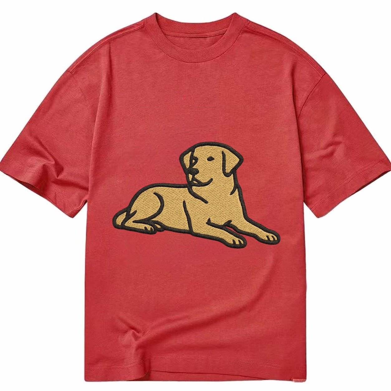 Labrador Retriever Yellow Lab Relaxed Lying Down With Head U Classic T-shirt – Red