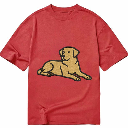 Labrador Retriever Yellow Lab Relaxed Lying Down With Head U Classic T-shirt – Red