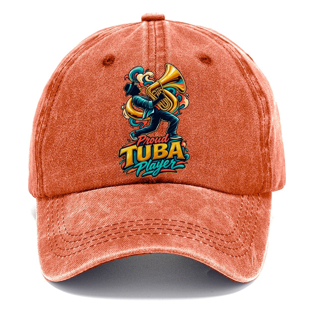 Proud Tuba Player Music Instruments Classic Cap – Terracotta Clay