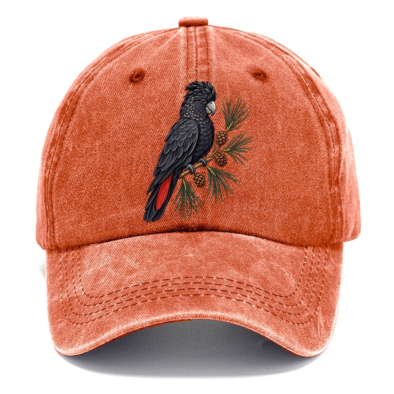Glossy Black Cockatoo And She Oak Cones Australia Cultural Icons Classic Cap – Terracotta Clay